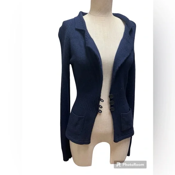 トップス EMPORIO ARMANI Navy Cotton Knit Cardigan Emporio Armani | Sweaters | Emporio Armani Navy Cardigan 4